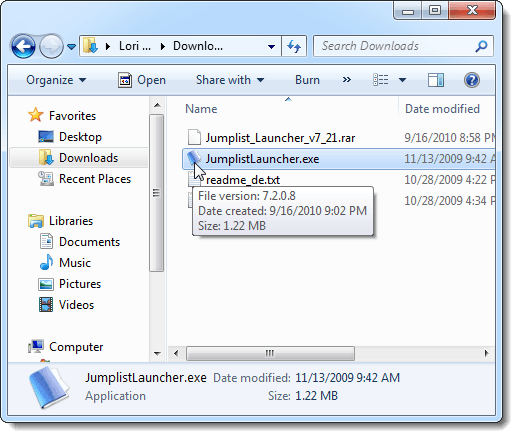Jumplist-Launcher executable file