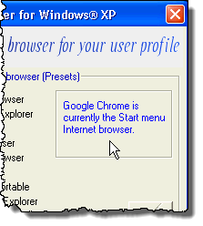 Google Chrome is now the browser on the Start menu