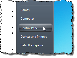 Opening the Control Panel