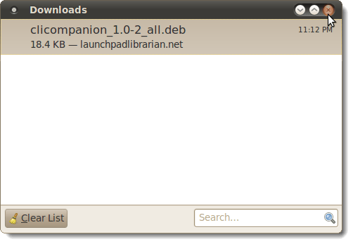Closing the Downloads dialog box