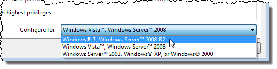 Selecting the version of Windows