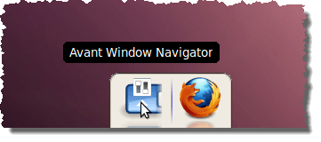 Clicking the Avant Window Navigator button to access settings