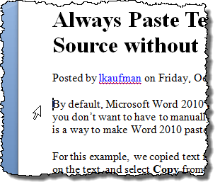 Change rejected in Word 2007