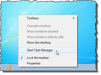 Opening the Task Manager