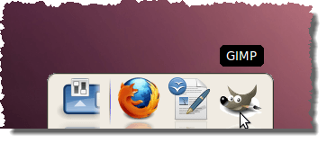 GIMP added to the dock