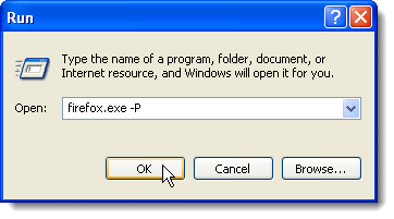 Opening Profile Manager in Windows XP