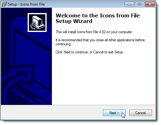 Setup Wizard Welcome screen