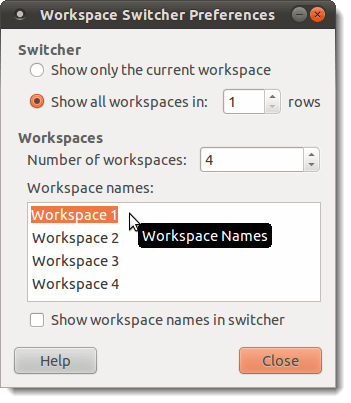 Workspace Switcher Preferences