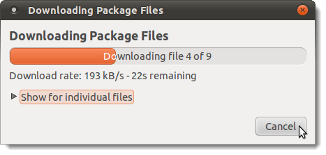 Downloading Package Files dialog box
