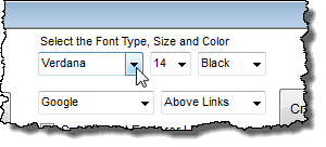 Selecting the font