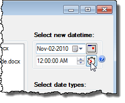 Selecting the current time