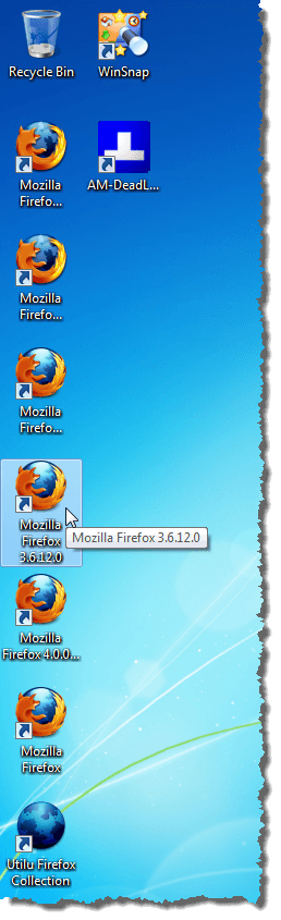 Firefox icons on the desktop