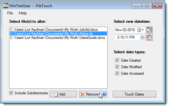 Removing a file