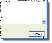 Closing the InfoLister dialog box