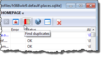 Clicking the Find duplicates button