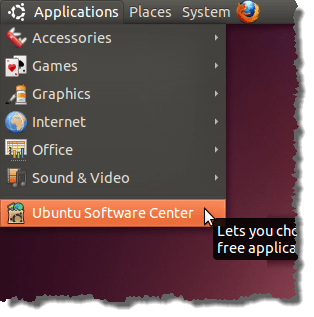 Opening Ubuntu Software Center