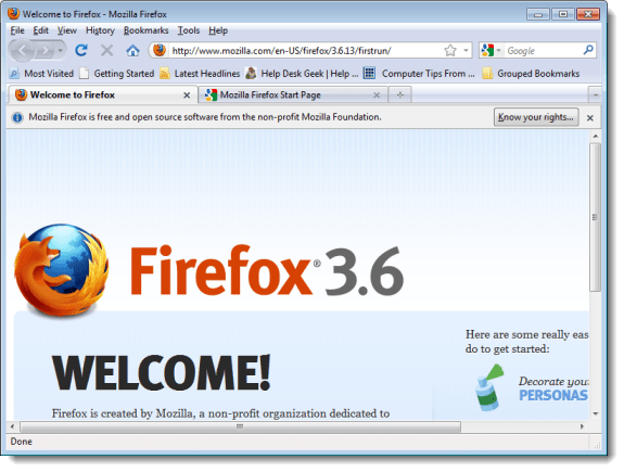 Firefox reset