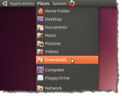 Opening Downloads folder