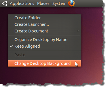 Selecting Change Desktop Background