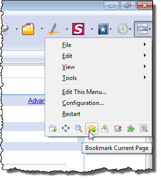 Toolbar Box on custom menu