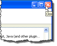 Closing the Add-ons dialog box