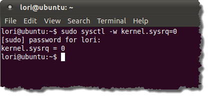 Sysrq is turned off