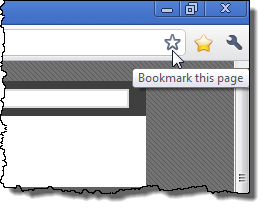 Clicking the Bookmark this page button