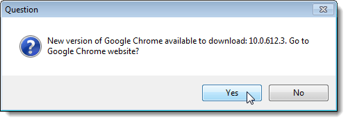 New version of Google Chrome available