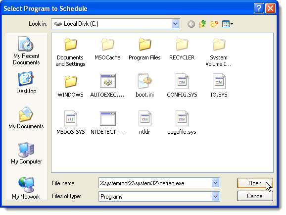Selecting program to schedule