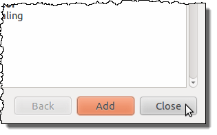 Closing the Add to Panel dialog box