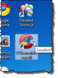 Elevated shortcut on desktop