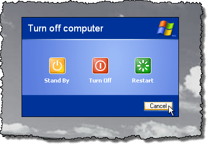 Pressing Ctrl + Shift + Alt and clicking Cancel in Windows XP