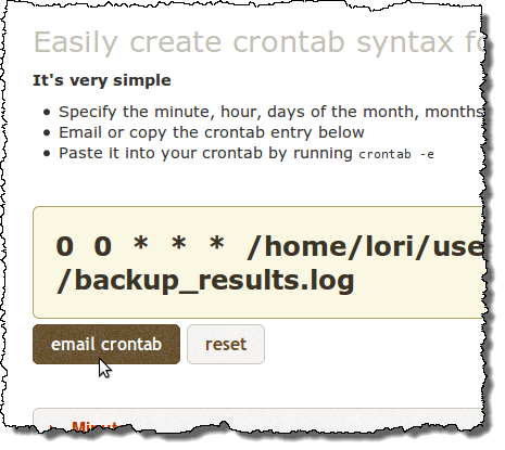 Clicking email crontab