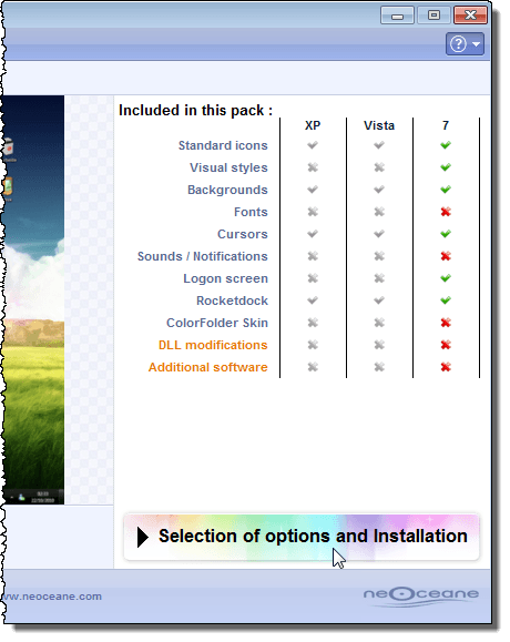 Clicking Selection of options and Installation button