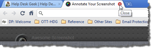 Closing Annotate Your Screenshot tab