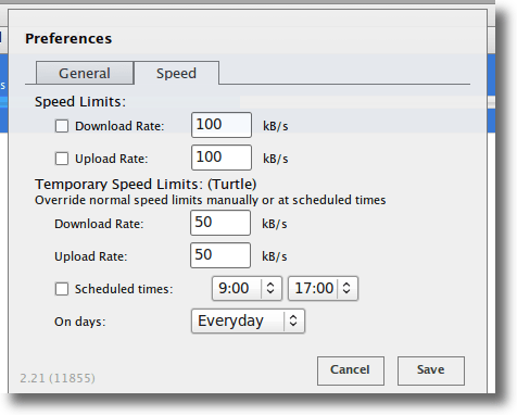 Web Interface Speed Preferences