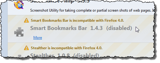 Smart Bookmarks Bar disabled
