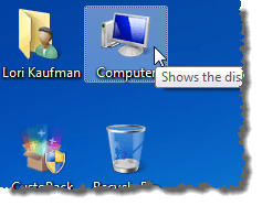 Double-clicking Computer desktop icon