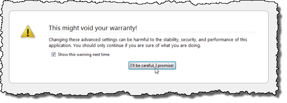 This might void your warranty! warning