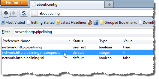 Double-clicking on network.http.pipelining.maxrequests preference