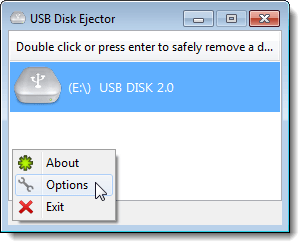 USB Disk Ejector popup menu