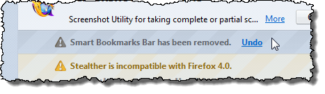 Smart Bookmarks Bar has been removed message