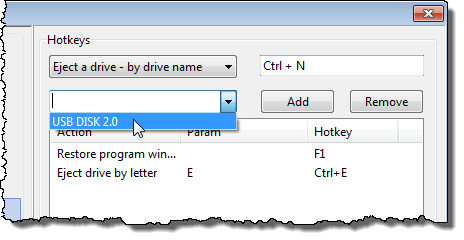 Selecting a drive to eject by name