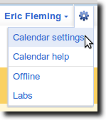 Choose Calendar Settings