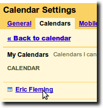 Click Calendar to find XML Address