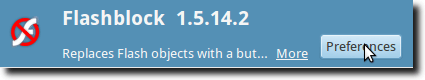 Click to Get Flashblock Preferences