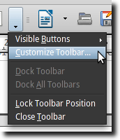 Customize Toolbar Option