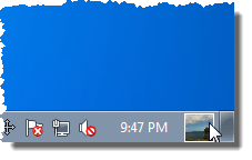 The user picture tile on the Taskbar in Windows 7