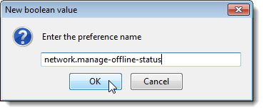 Entering a name for the new preference