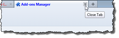 Closing the Add-ons Manager tab